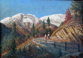 Carlo Mattei. Verso Arvogno sullo sfondo la Scheggia. 50 x 60